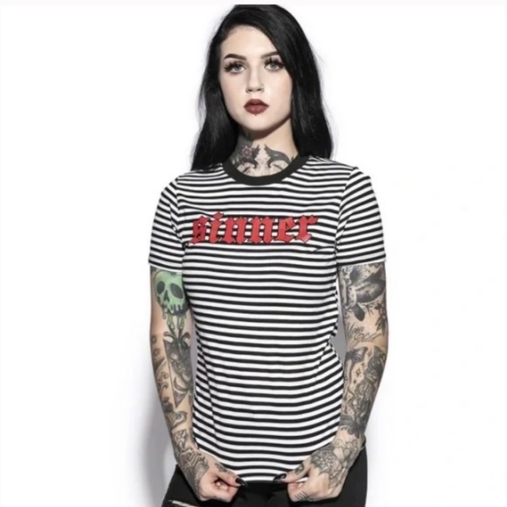 Blackcraft Sinner Striped Top